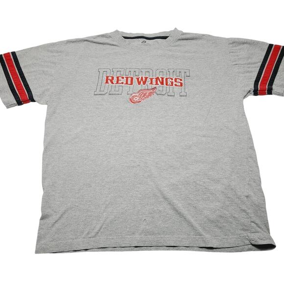 Vintage Detroit Red Wings T-Shirt Mens Gray NHL Hockey Embroidered Logo Adult XL - Picture 1 of 8